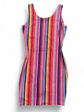 Coastal Bright Vertical Striped Dress